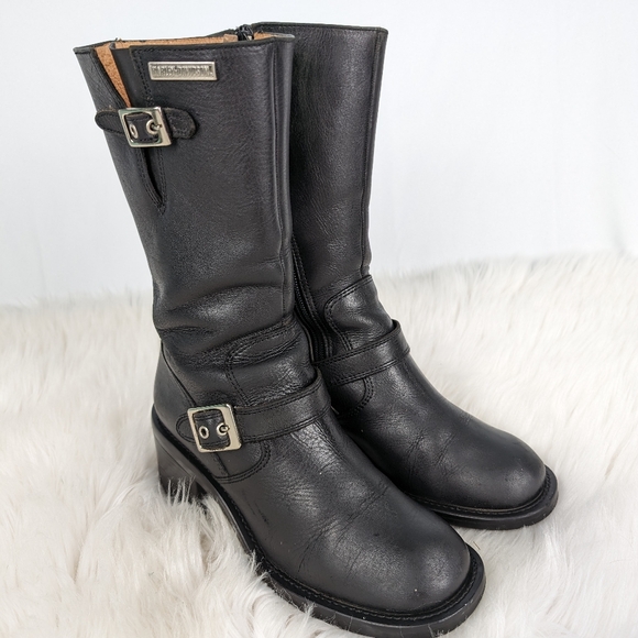 Harley-Davidson Shoes - Harley Davidson tall leather motorcycle riding boots, women's size 6.5M, black